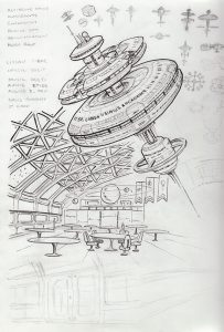 Space school concept sketches