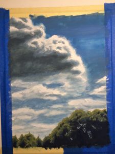 Cloud study - gouache